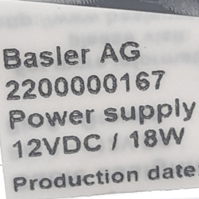 New Balser 2200000167 Power Supply, 12VDC/1.5A/18W 6-Pin Output, With AC Power Cord