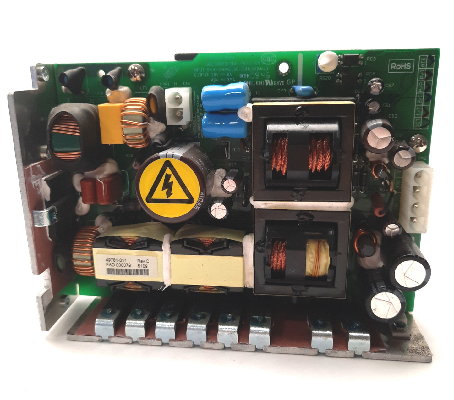 Used Zebra 49781-011 Rev C Power Supply Board, For Zebra XiII Series Printers