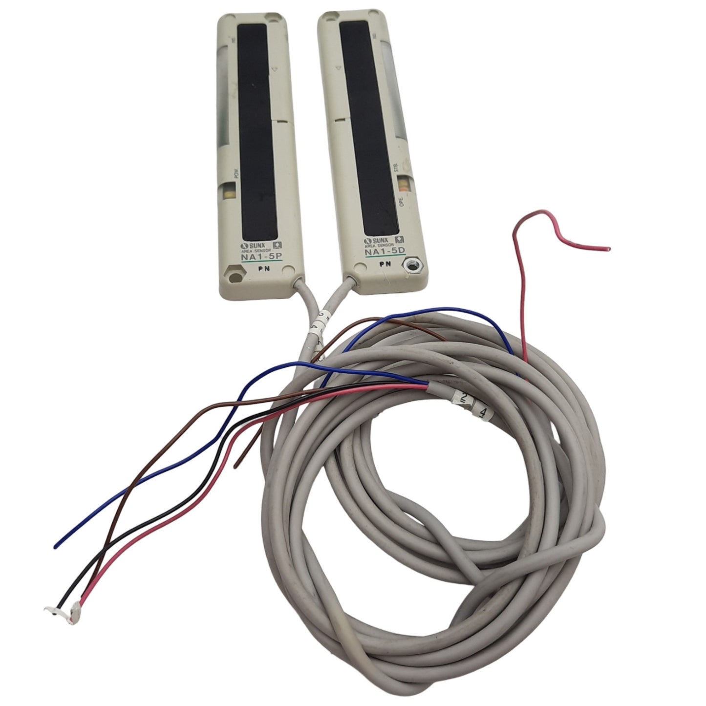 Used SunX NA1-5P + NA1-5D Through Beam Sensor LED 55mm x 3m Area 6' Long 12-24VDC