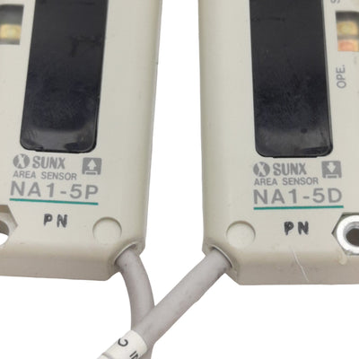 Used SunX NA1-5P + NA1-5D Through Beam Sensor LED 55mm x 3m Area 6' Long 12-24VDC