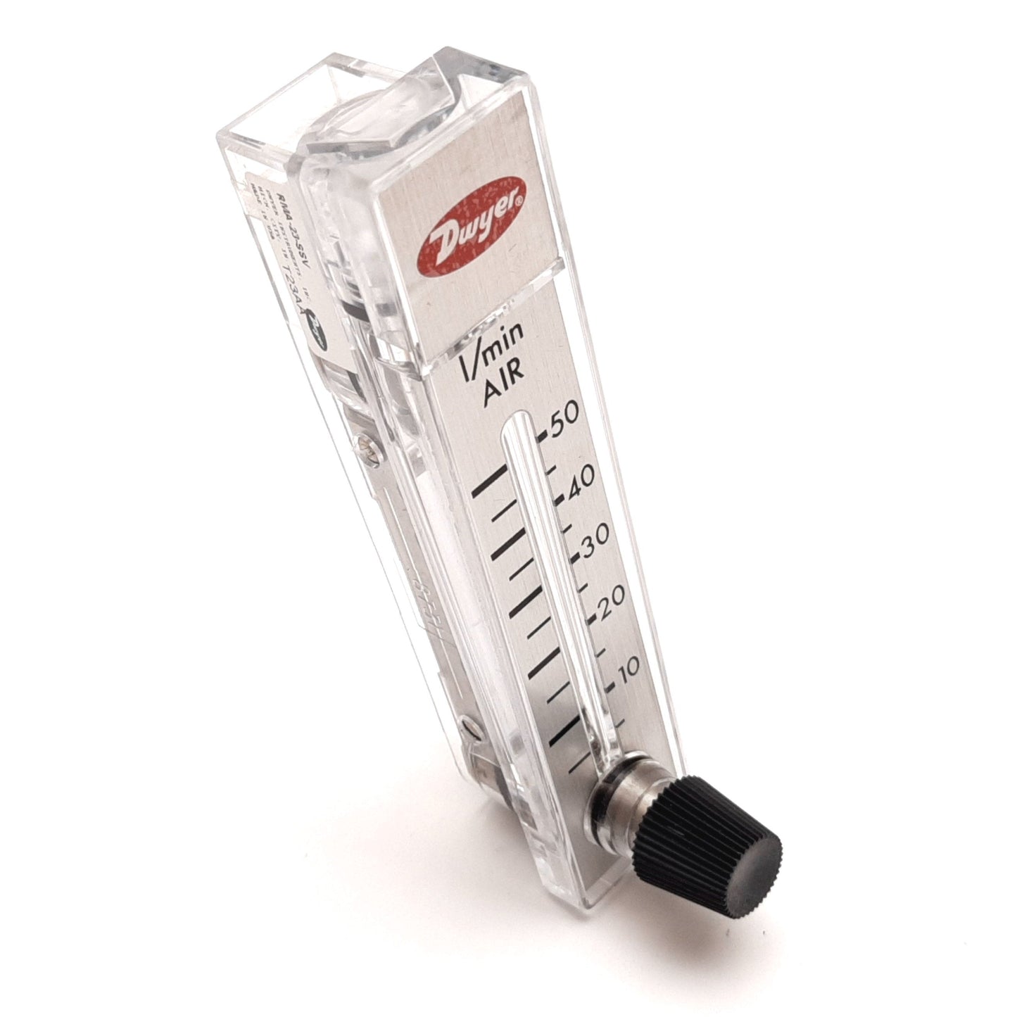 New Dwyer RMA-23-SSV Air Flowmeter 5-50LPM, 100psi, 1/8" NPT, Stainless Steel Valve