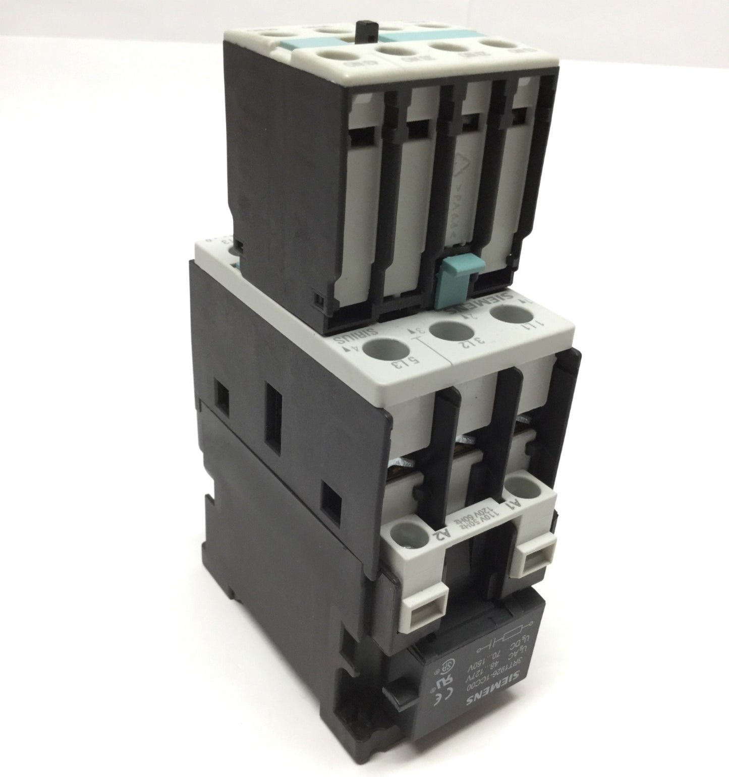 Used Siemens 3RT1026-1AK60 Power Contactor 3-Pole, 110/120VAC Coil, 35A 600VAC w/ Aux