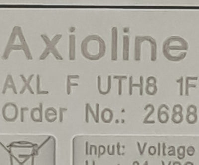 New Phoenix Contact AXL F UTH8 1F Temperature Module, 24VDC, 70mA, 8+1 Inputs