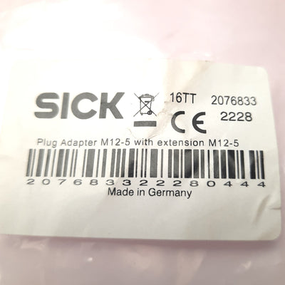 New – Open box Sick 2076833 System Plug For Light Curtain, 5-Pin M12 M&F, CANopen/DeviceNet...