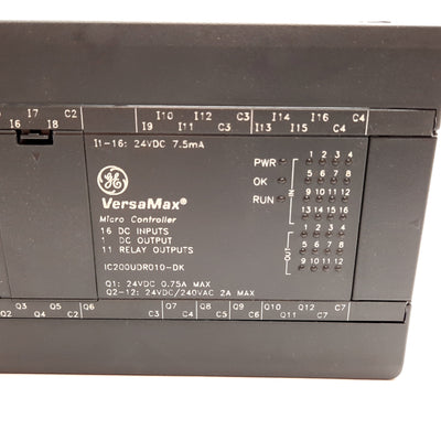 Used GE Fanuc IC200UDR010-DK VersaMax Micro Controller, 16x Inputs, 12x Outputs