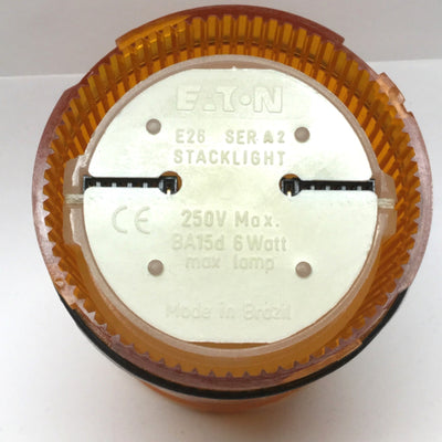 Used Eaton E26B9 Amber Stack Tower Light Module Incandescent *No Bulb* 250V 6W Max