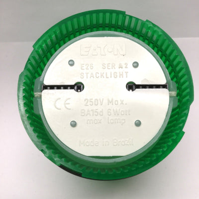 Used Eaton E26B3 Green Stack Tower Light Module Incandescent *No Bulb* 250V 6W Max