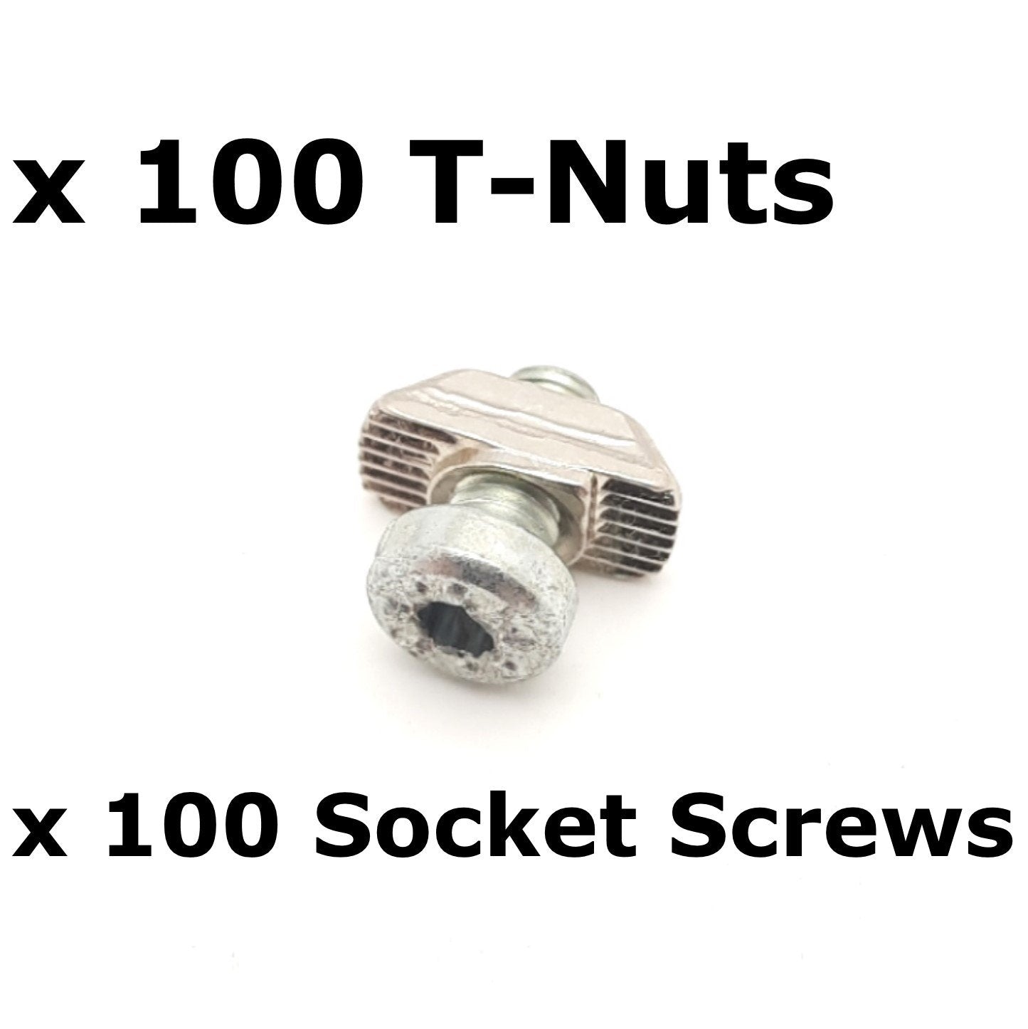 Used Lot of 100 80/20 14164 Drop In T-Nut Socket Head Head Screw 10 Series M4 x 0.7
