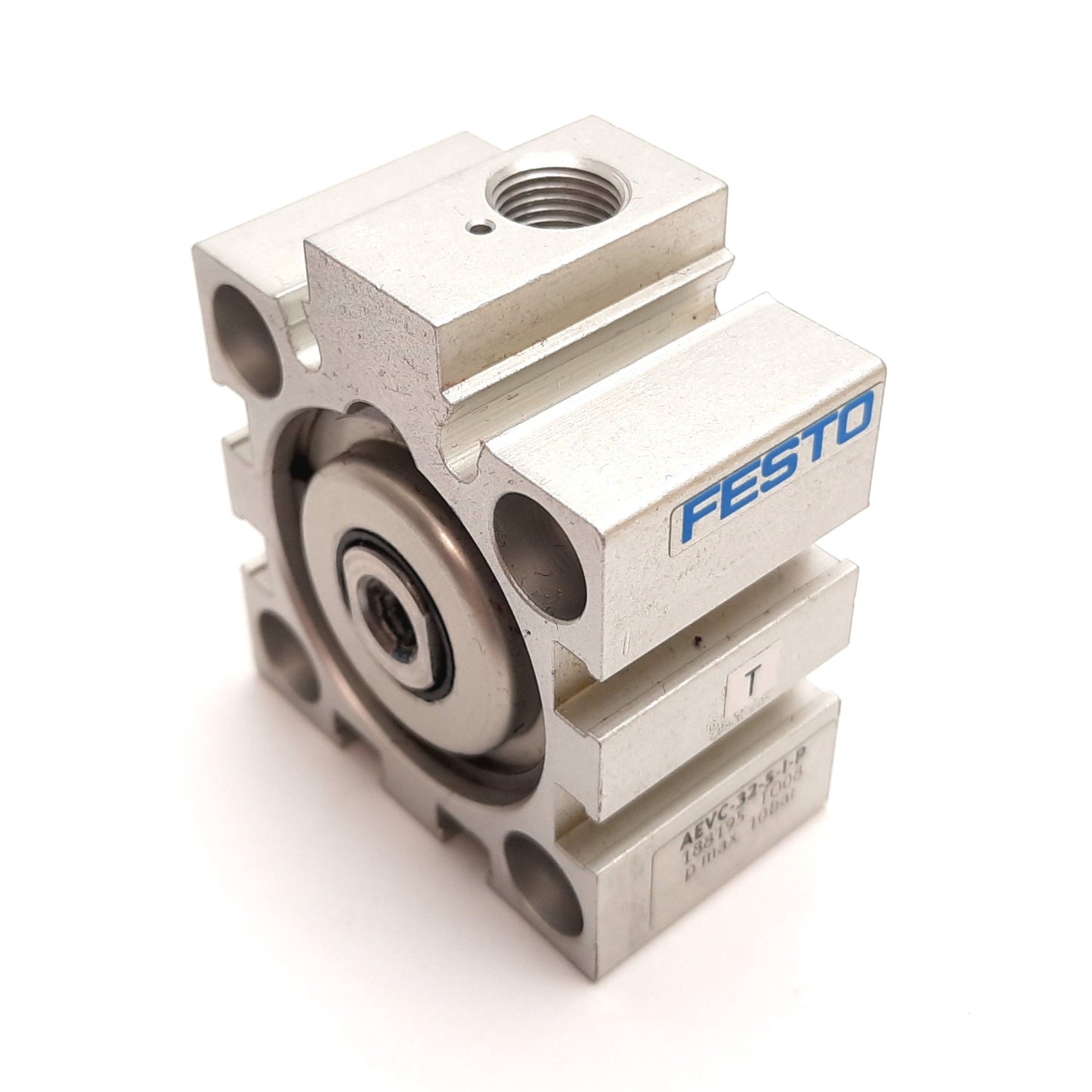 Used Festo AEVC-32-5-I-P Short Stroke Cylinder, Single Acting, Bore 32mm, Stroke 5mm
