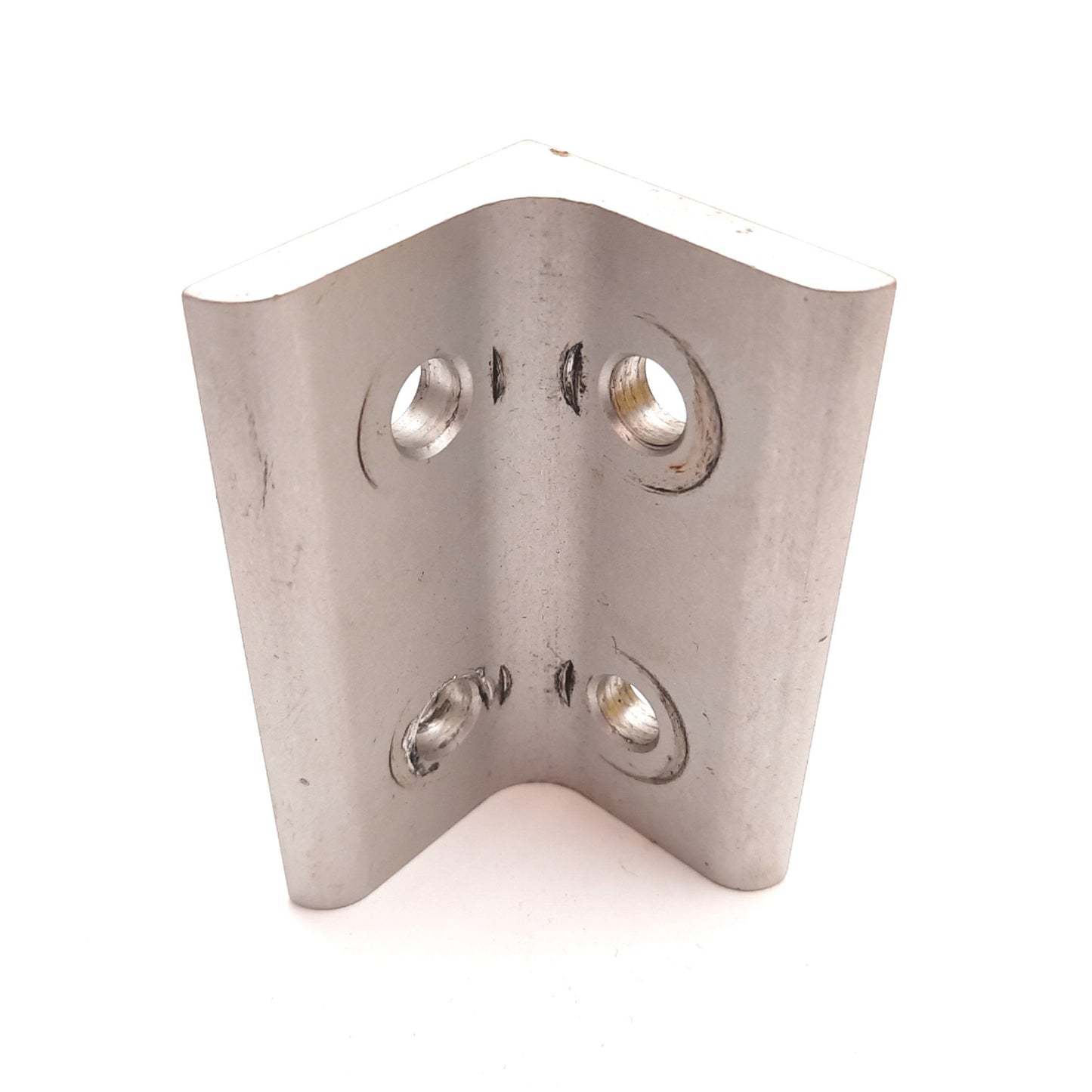 Used Lot of 6 80/20 4303 Aluminum Extrusion Inside 90 Degree Corner Brackets, 4-Hole