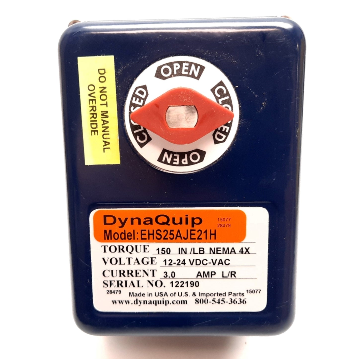 New DynaQuip Controls EHS25AJE21H Electric Ball Valve, Voltage: 12-24VDC/VAC