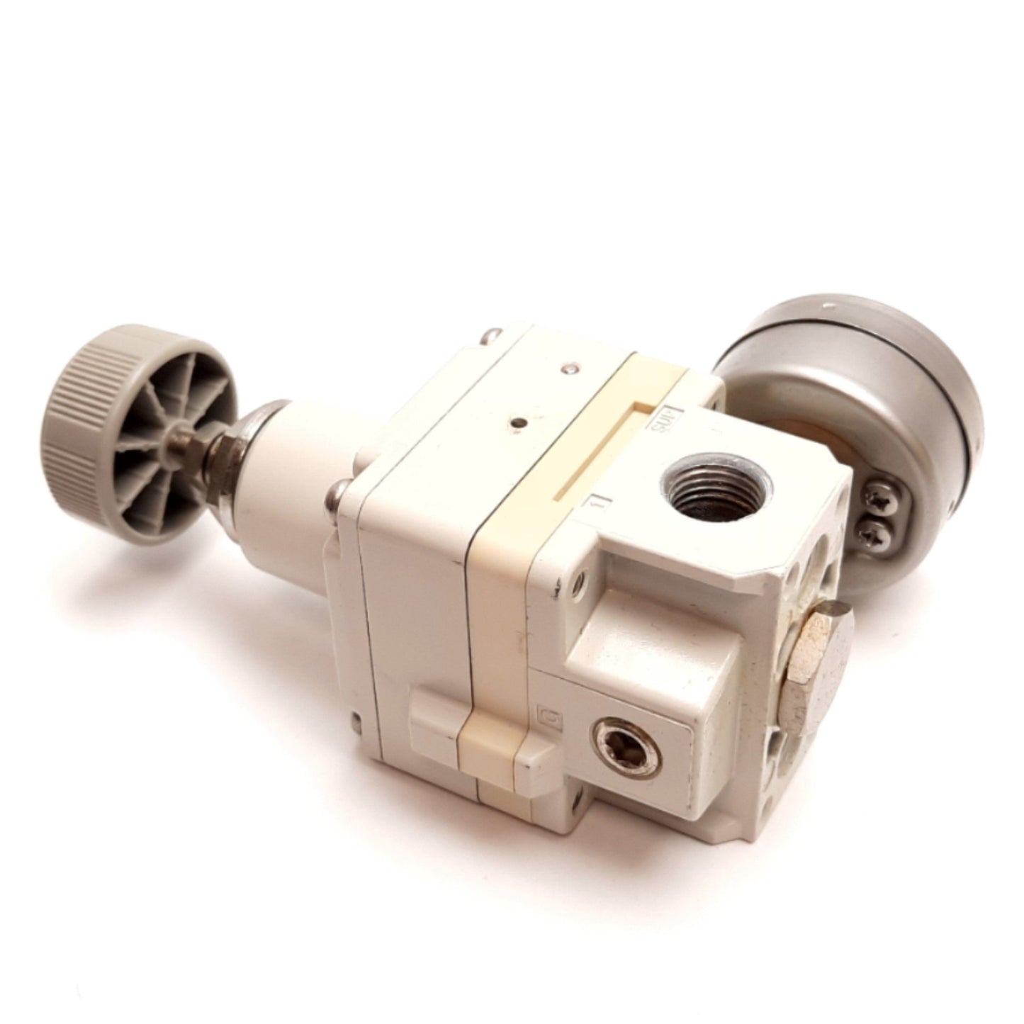 Used SMC IR2010-F02G-X5 Precision Regulator, Supply 1.0MPa, Set 0.01-0.4MPa, 1/4" NPT