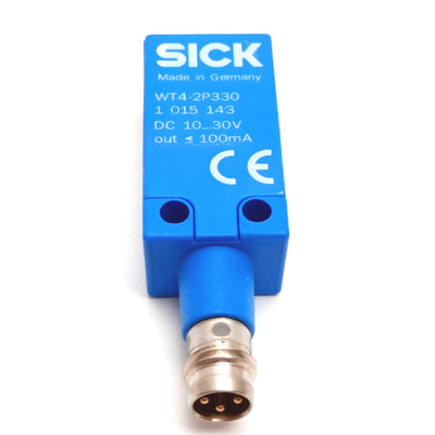 Used Sick WT4-2P330 Photoelectric Sensor, 4-130mm, 10-30VDC, PNP, 3-Pin M8 Male