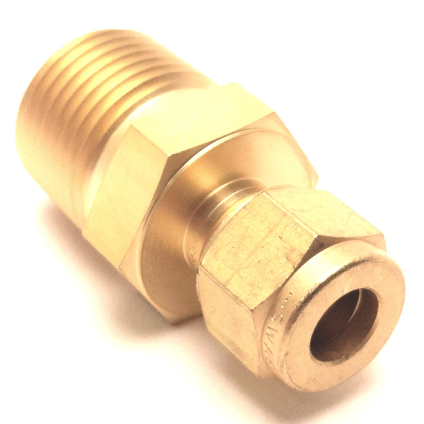 New – Open box Lot of 3 Swagelok B-8M0-1-8 Tube Fittings 8mm Tube to 1/2" NPT Male, Brass