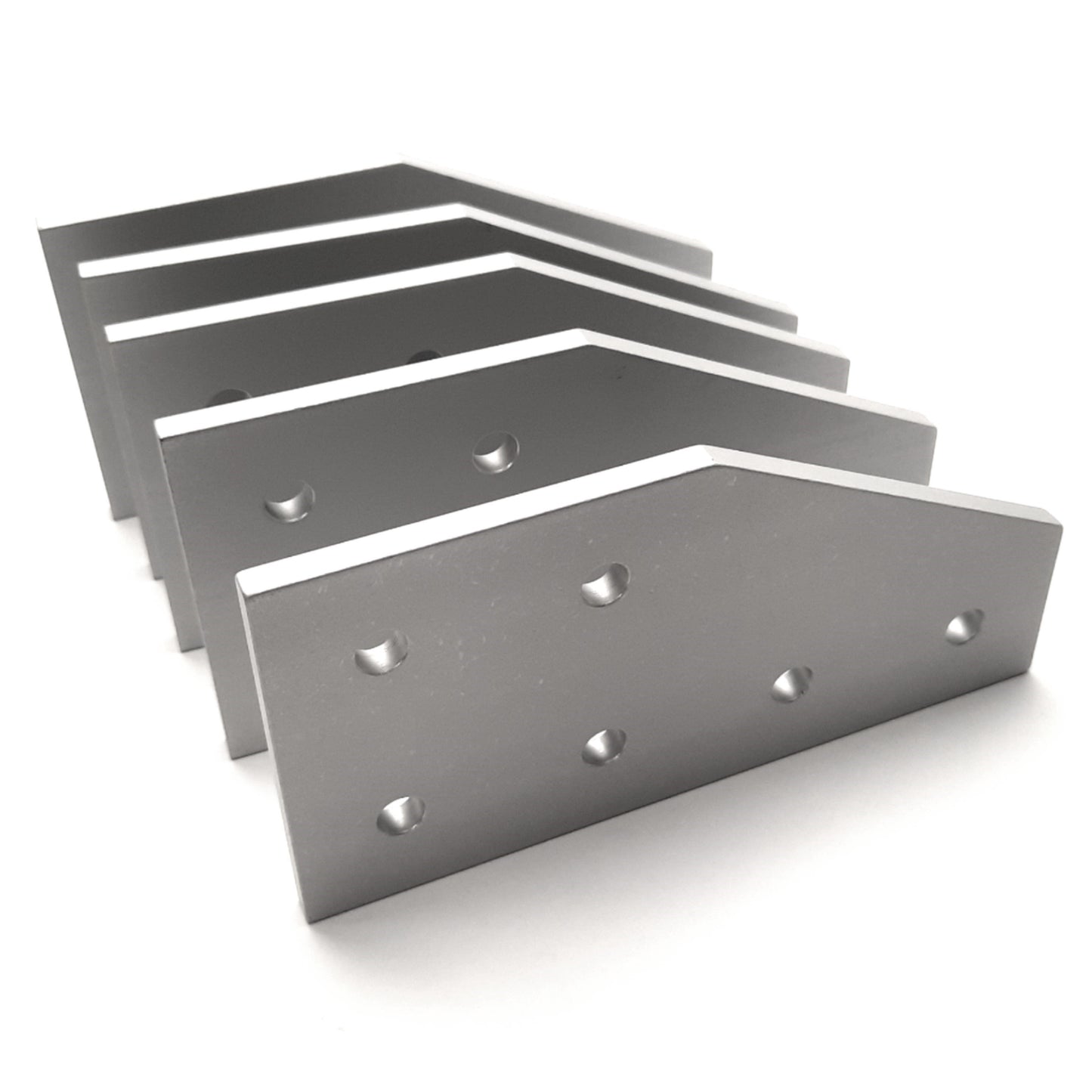 New – Open box Lot of 5 80/20 4320 Angled Stacked Flat Plate 90º, 15 Series, 6" x 3" x 1/4"