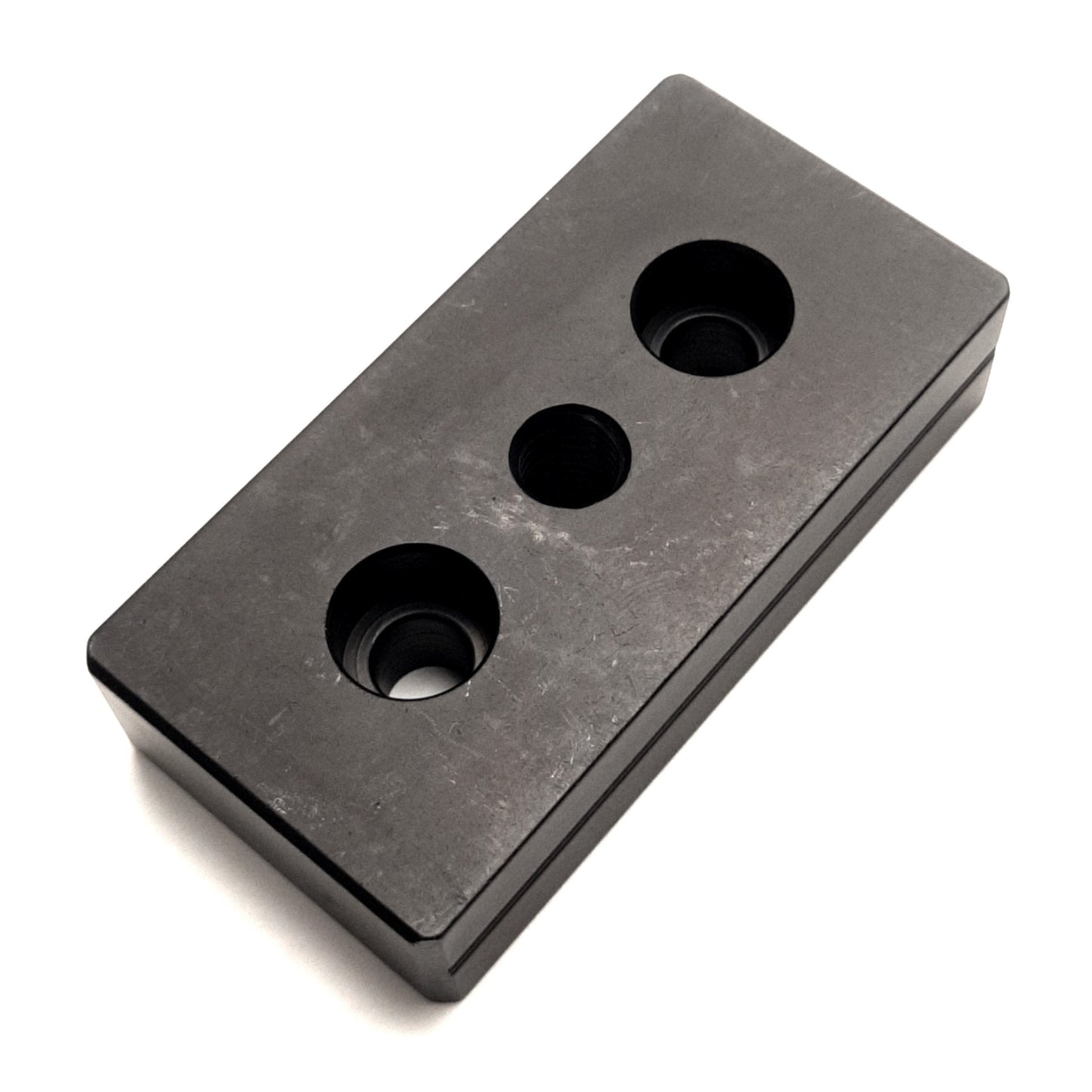 New – Open box Lot of 2 80/20 40-2130-Black 3-Hole Center Tap Base Plate, M10/M8, 40x80mm
