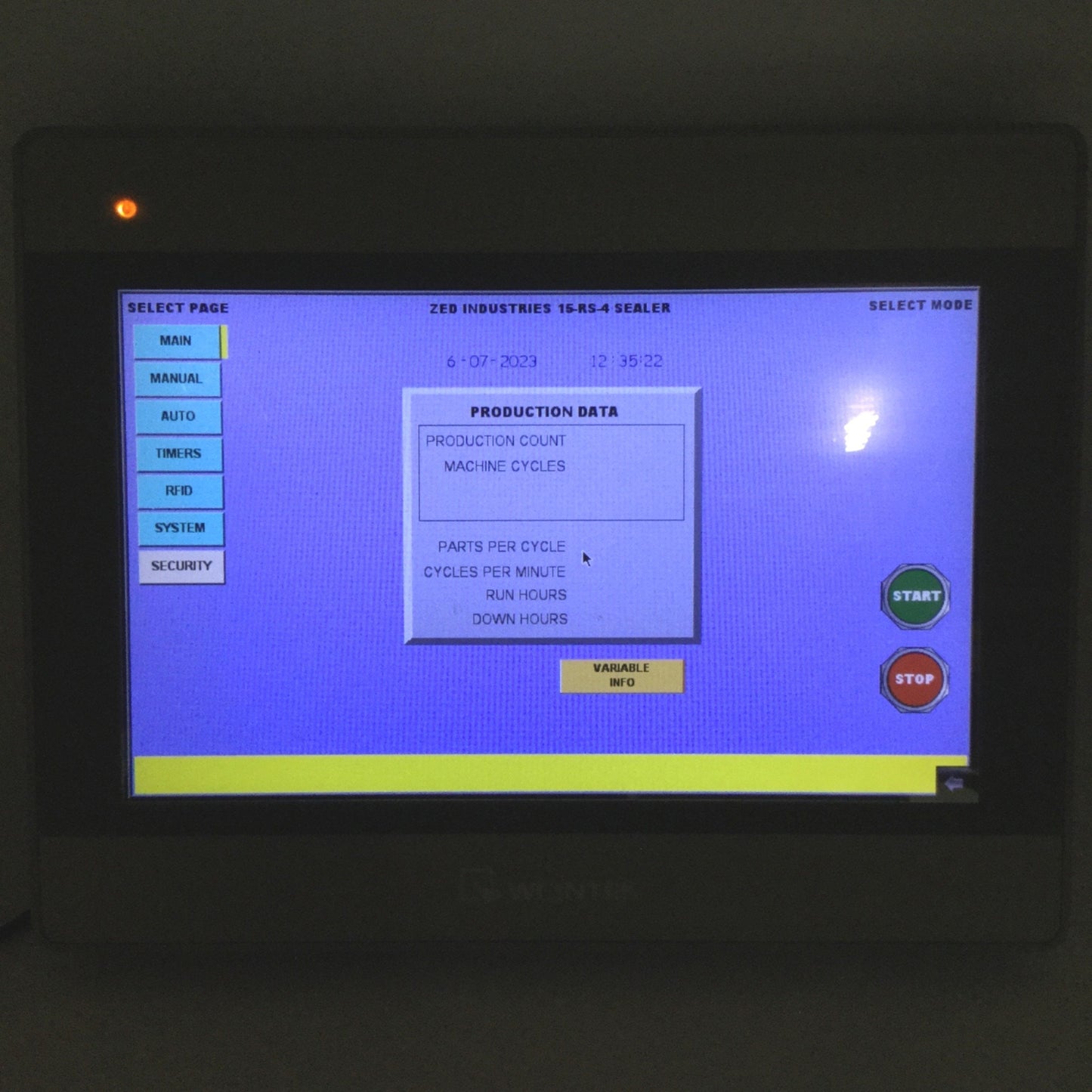 Used Weintek MT8100iE HMI Operator Panel 10" Color TFT, 800 x 480, USB/Ethernet/COM
