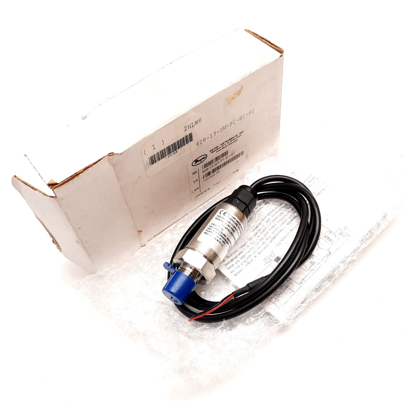 New Dwyer 628-13-GH-P1-E1-S1 Pressure Transmitter, 0-300psi, 10-30VDC, 1/4" NPT