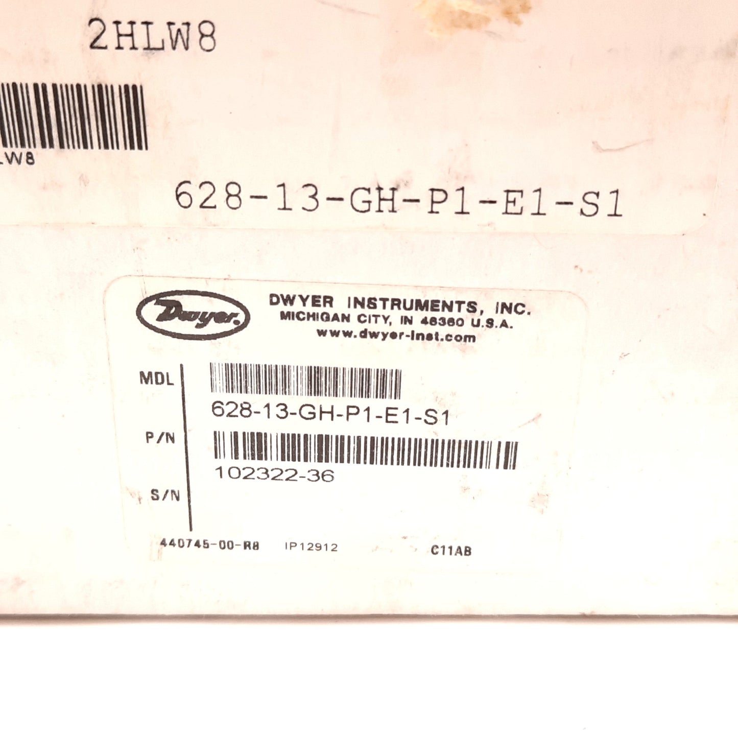 New Dwyer 628-13-GH-P1-E1-S1 Pressure Transmitter, 0-300psi, 10-30VDC, 1/4" NPT