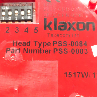 Used Sonos Klaxon PSS-0084 Sounder Alarm 9-60v DC, 4-41mA, 106dB(A), Head Only