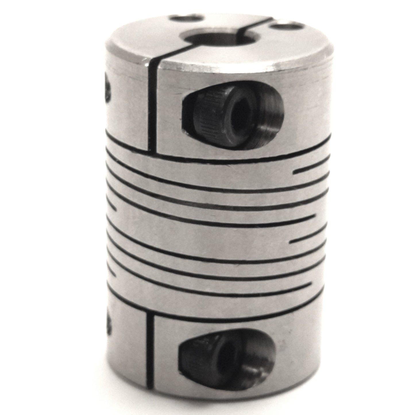 Used Ruland FCR-16-6-5-SS Flexible Coupler 3/8" x 5/16" Bore 1.51" Length, 1" OD