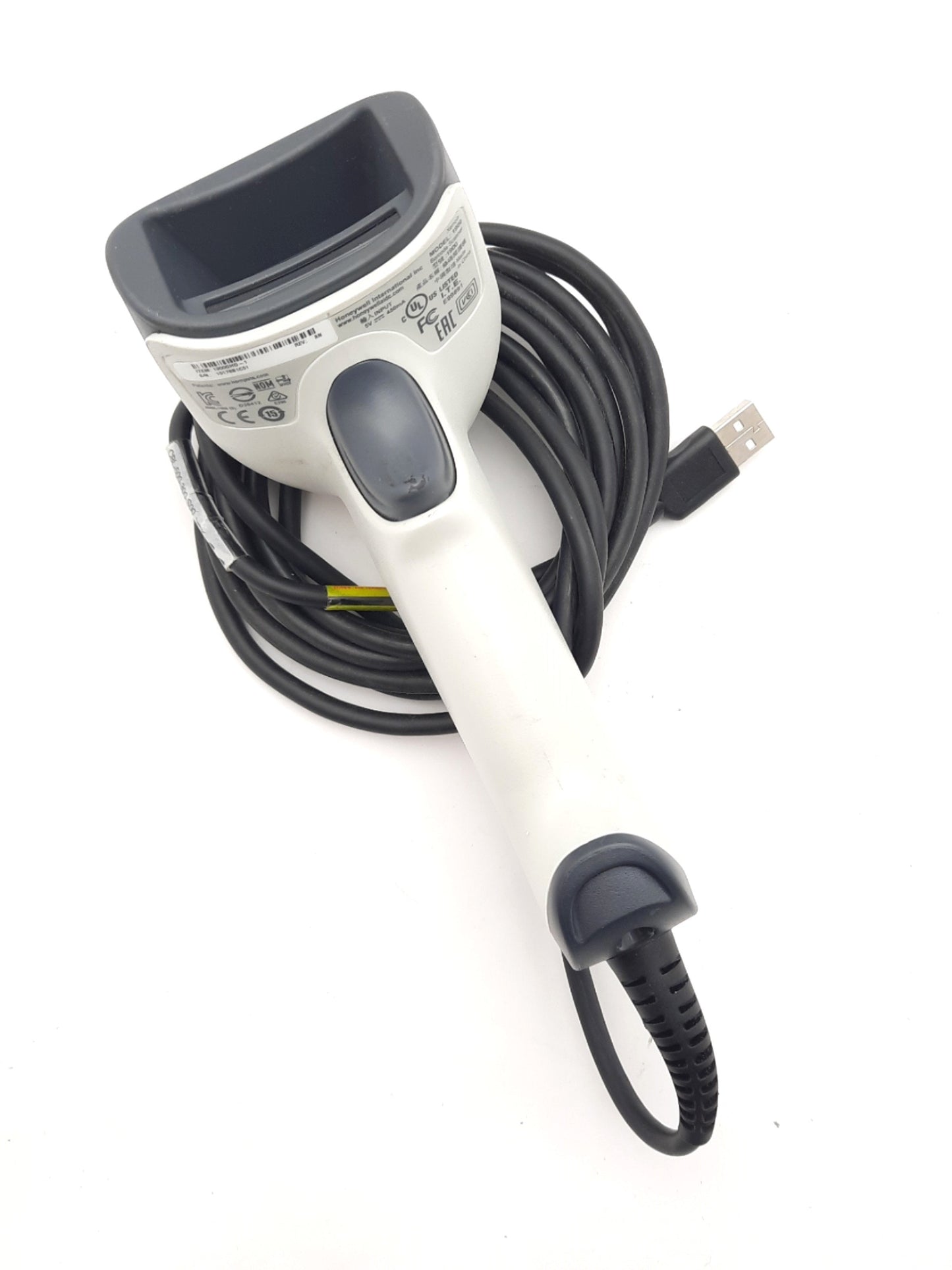 Used Honeywell 1900GHD-1 Handheld Barcode Scanner USB 5VDC 450mA, 1D 2D Capability