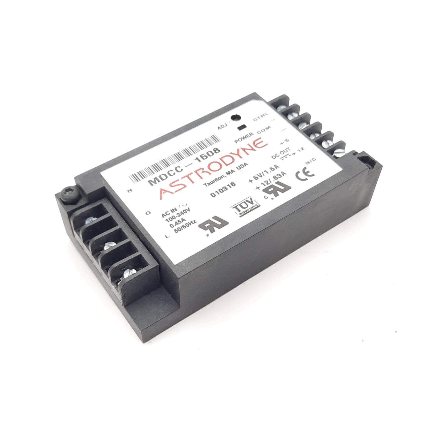Used Astrodyne MDCC-1508 Medical Grade Power Supply 100-240VAC 0.45A -5-12VDC