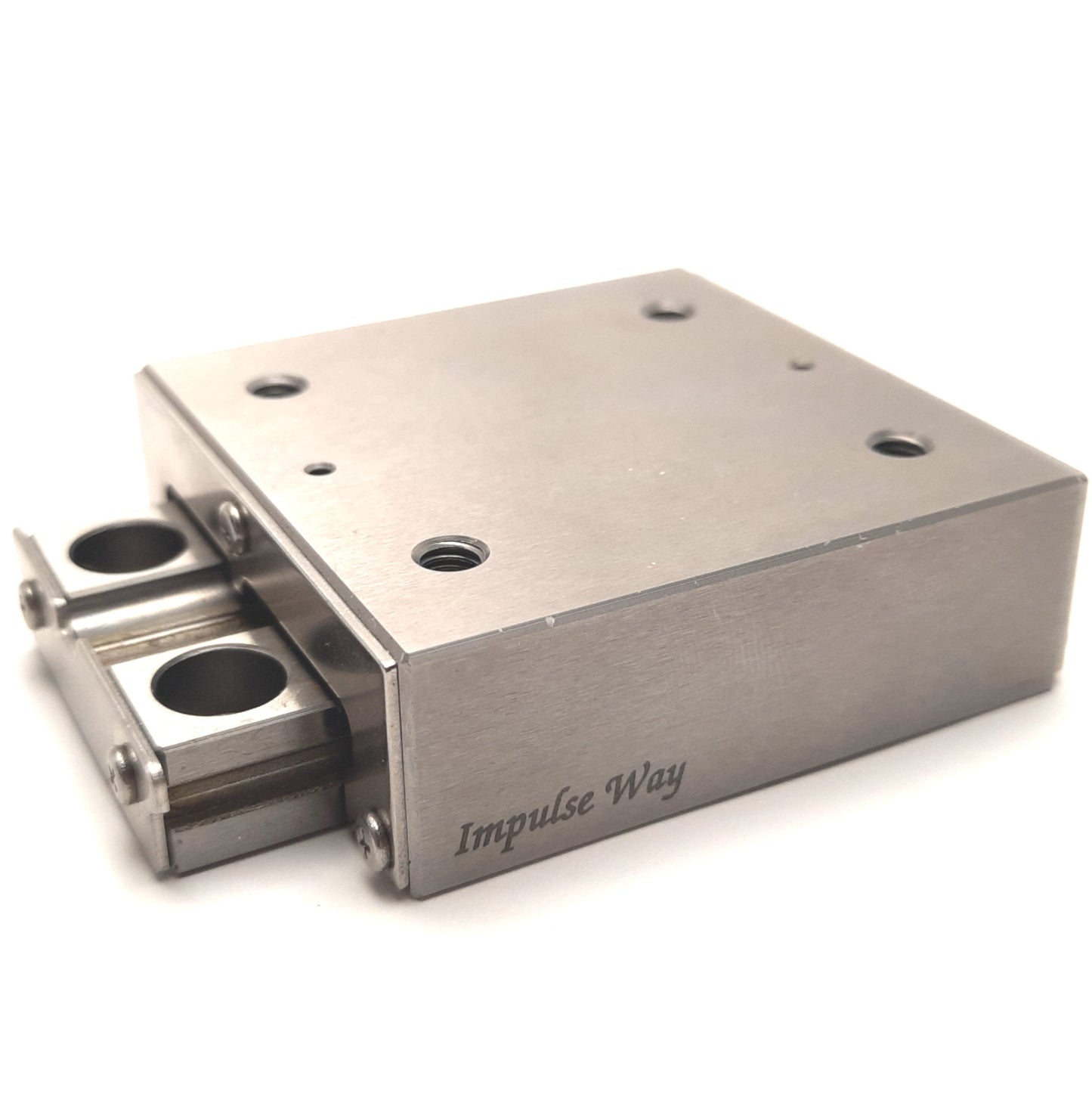 Used Impulse Way IPWS-F6060 Linear Stage 13mm Travel, 60x60mm, M5 Mounting, Stainless
