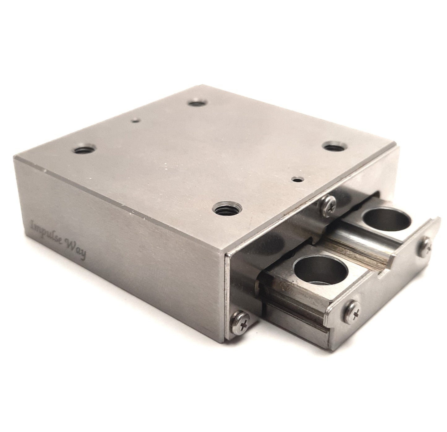 Used Impulse Way IPWS-F6060 Linear Stage 13mm Travel, 60x60mm, M5 Mounting, Stainless
