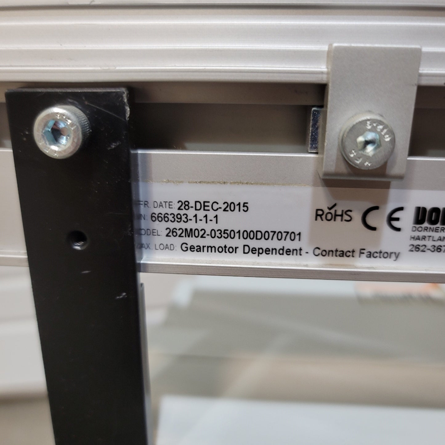 Used Dorner 2200 Series Conveyor Belt With e-Drive Motor and Control, 40mm x 1070mm