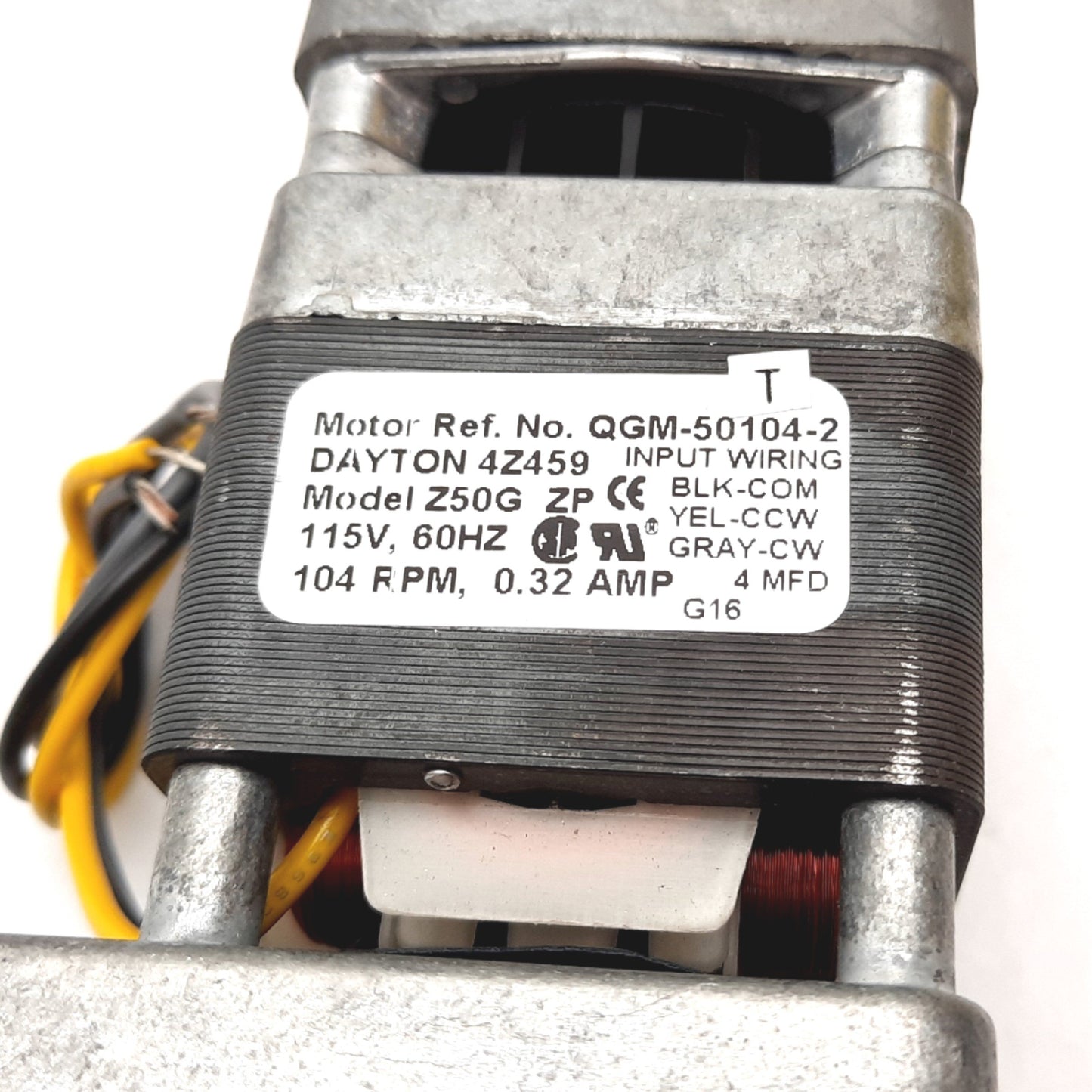 Used Dayton 4Z459 Gearmotor, Power: 115VAC 0.32A, Speed: 104RPM, Shaft: 0.25"