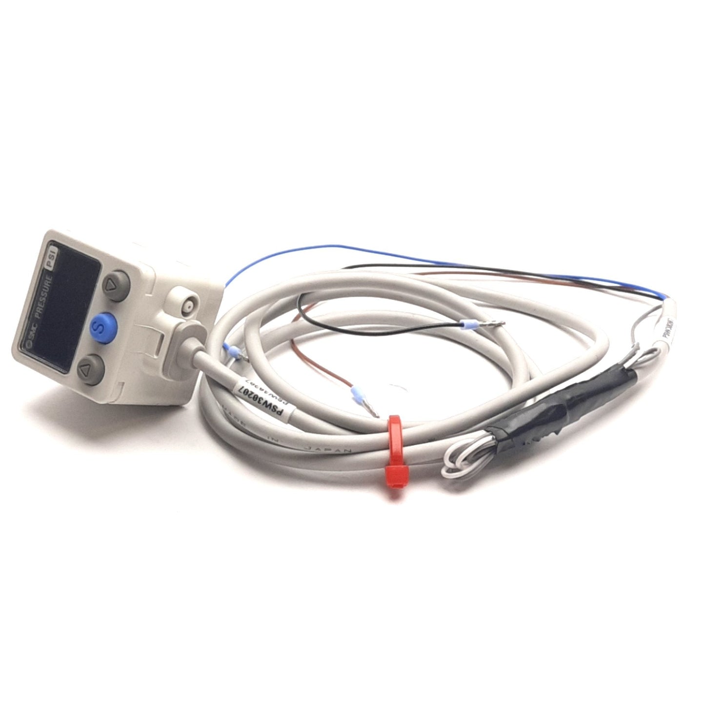 Used SMC ISE40A-01-V Digital Pressure Switch, -0.1 to 1.0MPa, PNP, 1/8"NPT, 12-24VDC