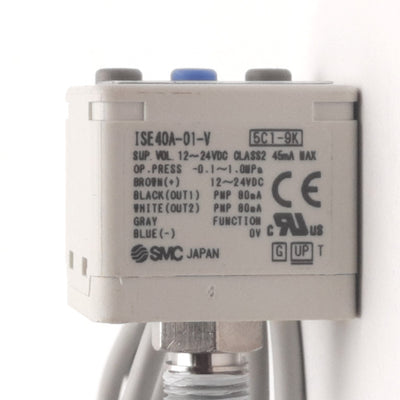 Used SMC ISE40A-01-V Digital Pressure Switch, -0.1 to 1.0MPa, PNP, 1/8"NPT, 12-24VDC