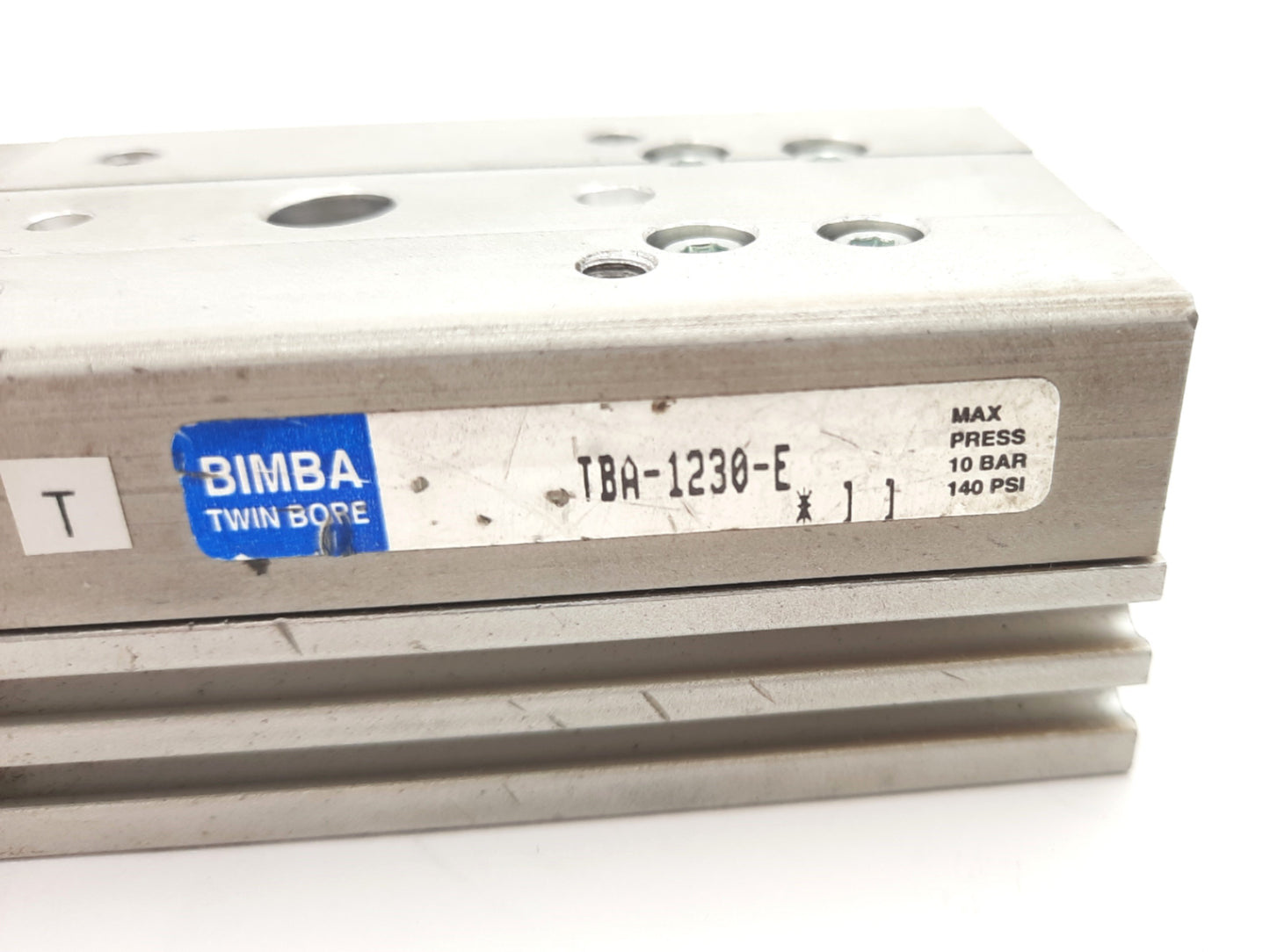 Used Bimba TBA-1230-E Pneumatic Linear Actuator Twin Bore 1.18" Stroke 140psi 10-32