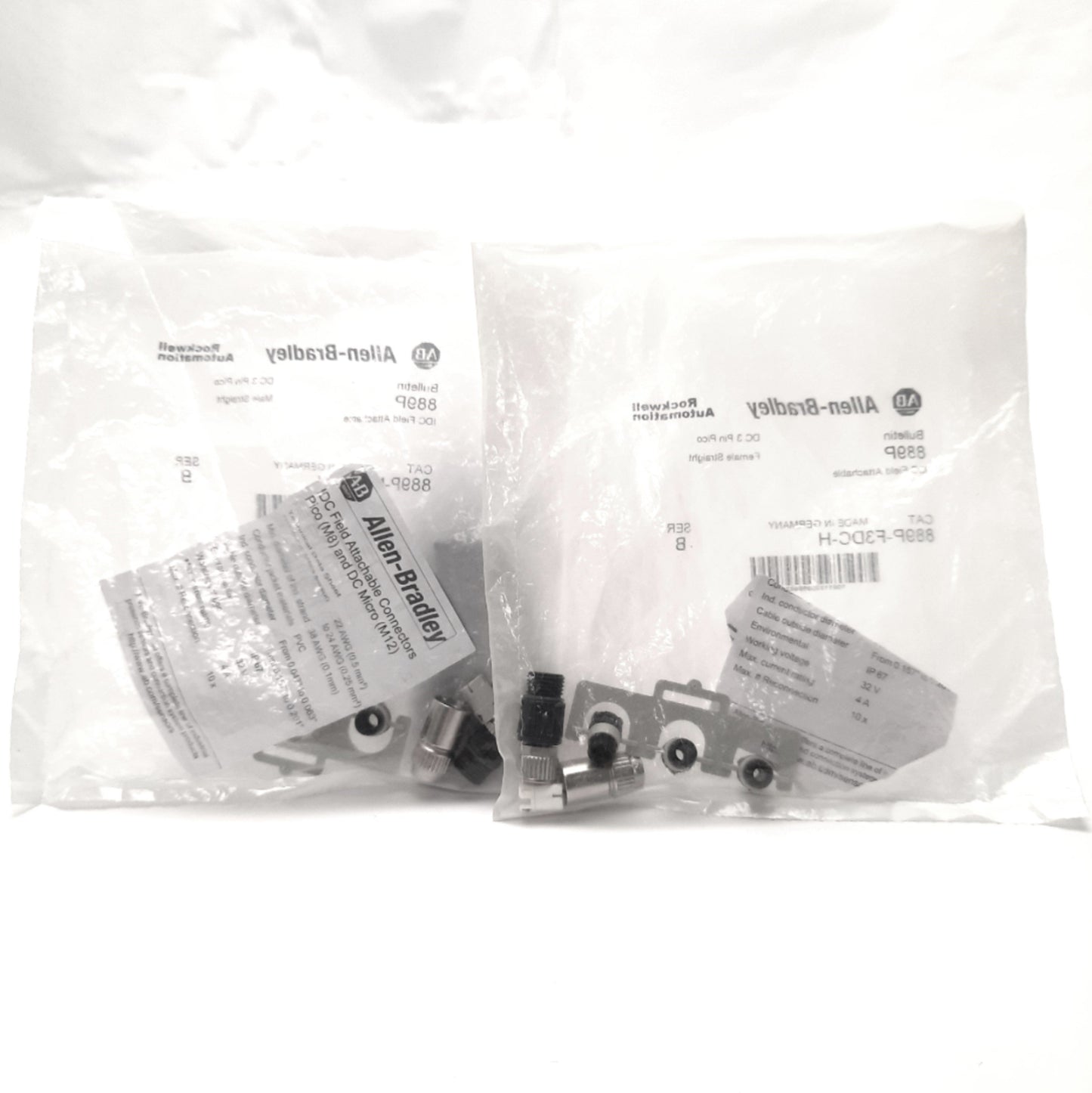 New Lot of Allen Bradley 889P-M3DC-H & 889P-F3DC-H Connectors Male/Female Pico 3-Pin