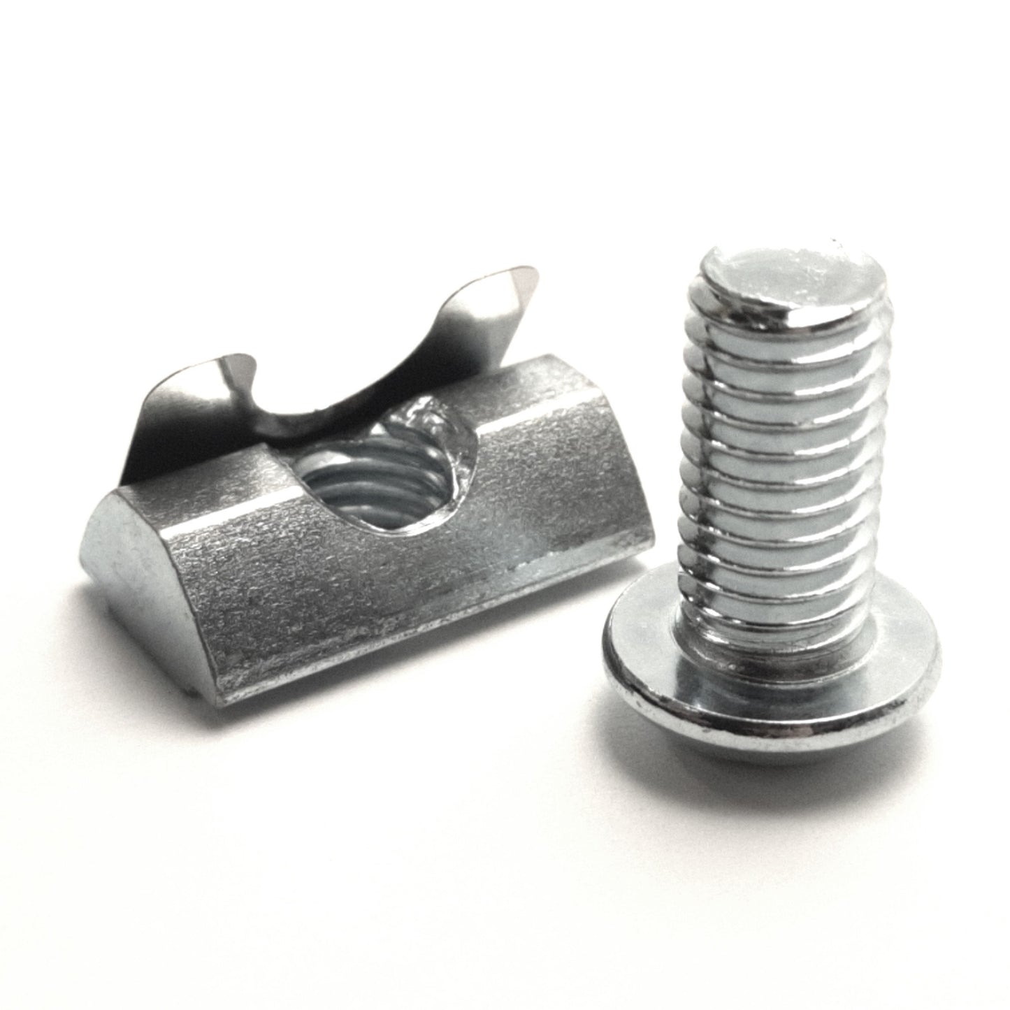 New Lot of 10 80/20 13036 Roll-In T-Slot Nut 13.5x7.2mm, Slot 8, 22mm, Leaf Spring