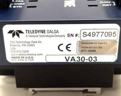 Used Teledyne Dalsa VA30-03 Vision Appliance For Dual Camera 1600x1200 Max, RS-232