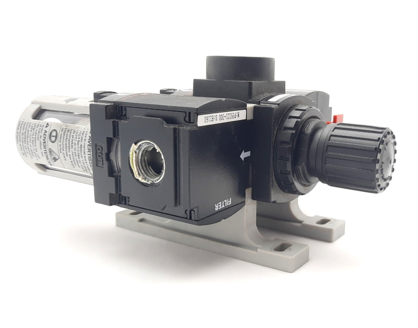 Used ARO P39124-600 Piggyback Filter Regulator, Filter And Lockout Valve 1/4" 0-30psi