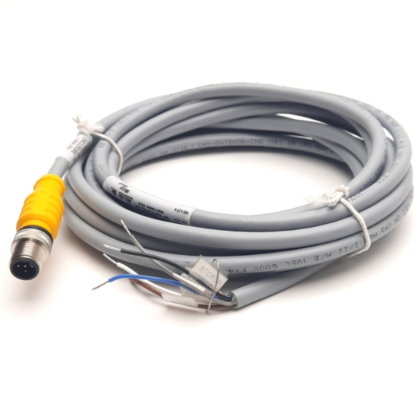 New Turck RSS 4.5T-4 Single-Ended Cordset, Male M12, 5-Wire, 5x22 AWG, 4m Long