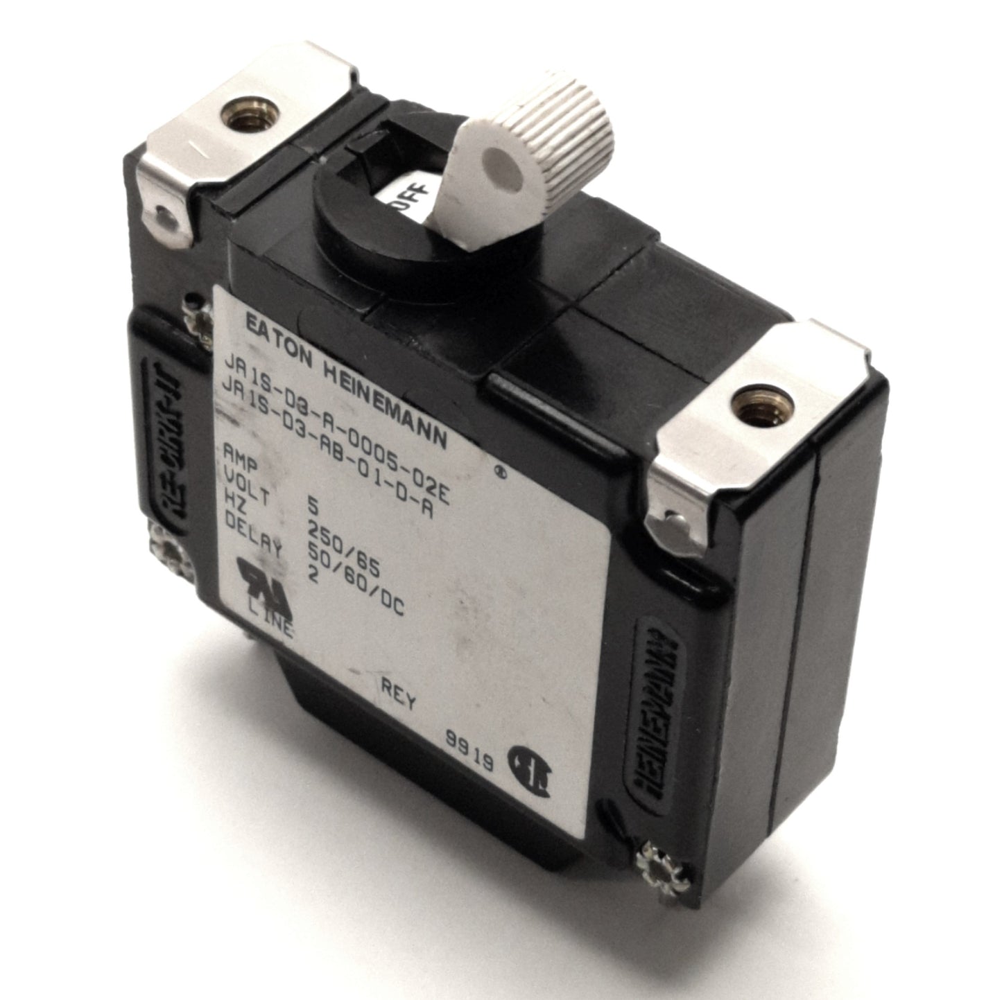 Used Eaton Heinemann JA1S-D3-AB-01-D-A Circuit Breaker 250v AC 65v DC, 5 A, 1-Pole