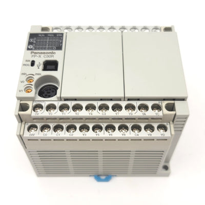 Used Panasonic AFPX-C30R Programmable Control Unit 16 Inputs, 14 Outputs, 100-240VAC