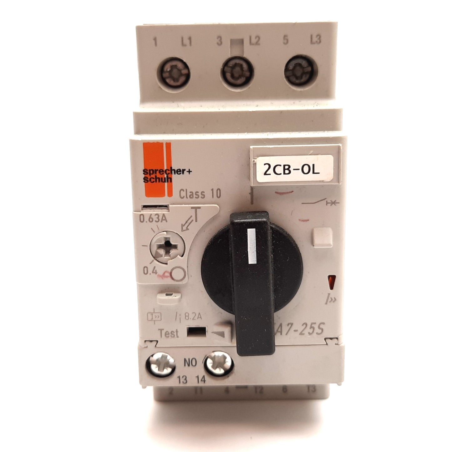 Used Sprecher Schuh KTA7-25S-0.63A Manual Motor Starter, 3-Pole, W/ KT7-PE1-10 Aux