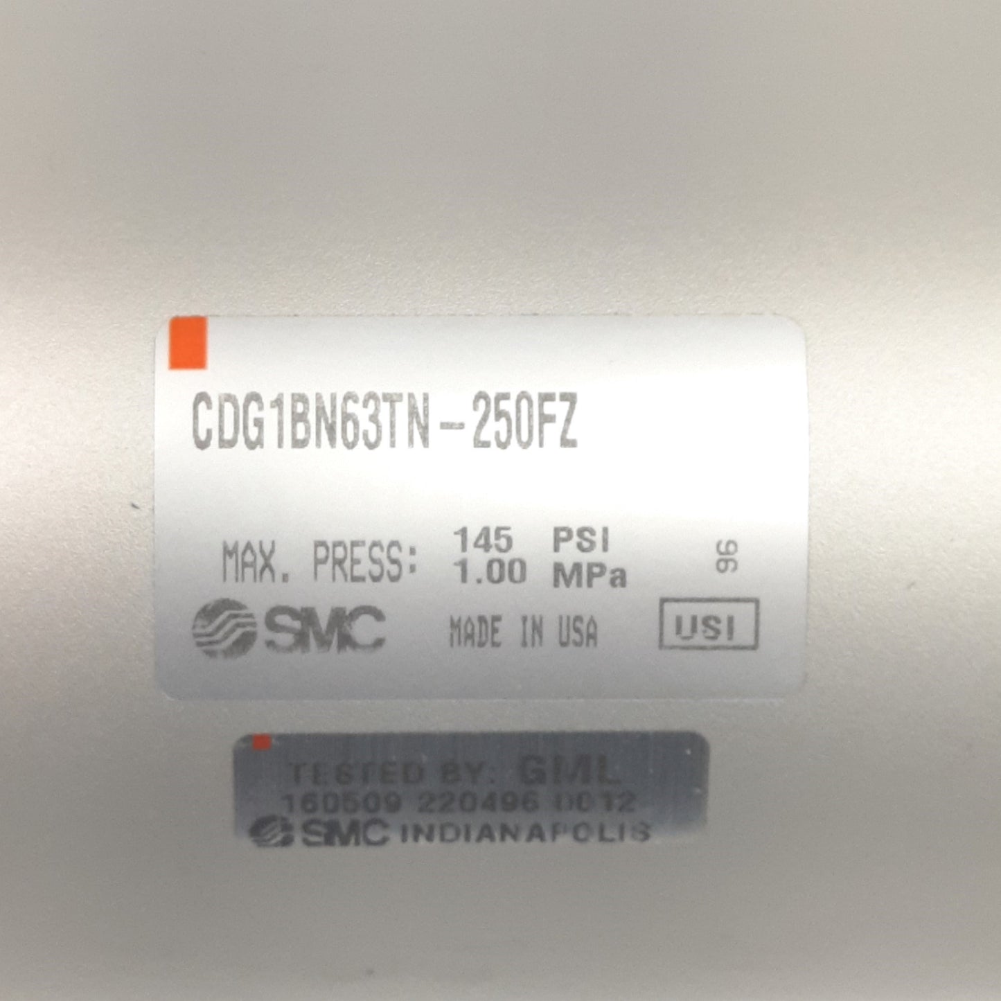 New SMC CDG1BN63TN-250FZ Air Cylinder, 63mm Bore, 250mm Stroke, 0.05-1.0 MPa, M10