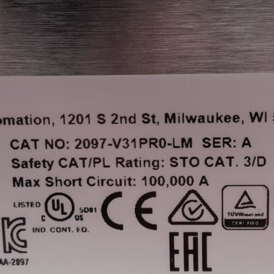 Used Allen Bradley 2097-V31PR0-LM Ser A Kinetix 350 Servo Drive 1/3-Phase 120/240VAC