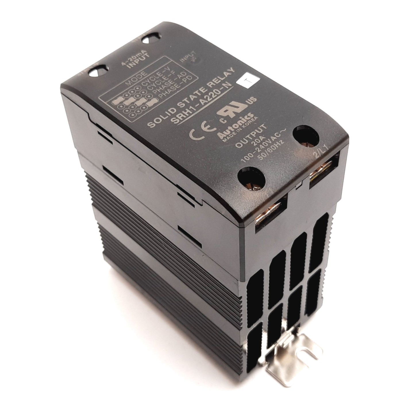 Used Autonics SRH1-A220-N Solid State Relay, Input: 4-20mA, Output: 100-240VAC 20A