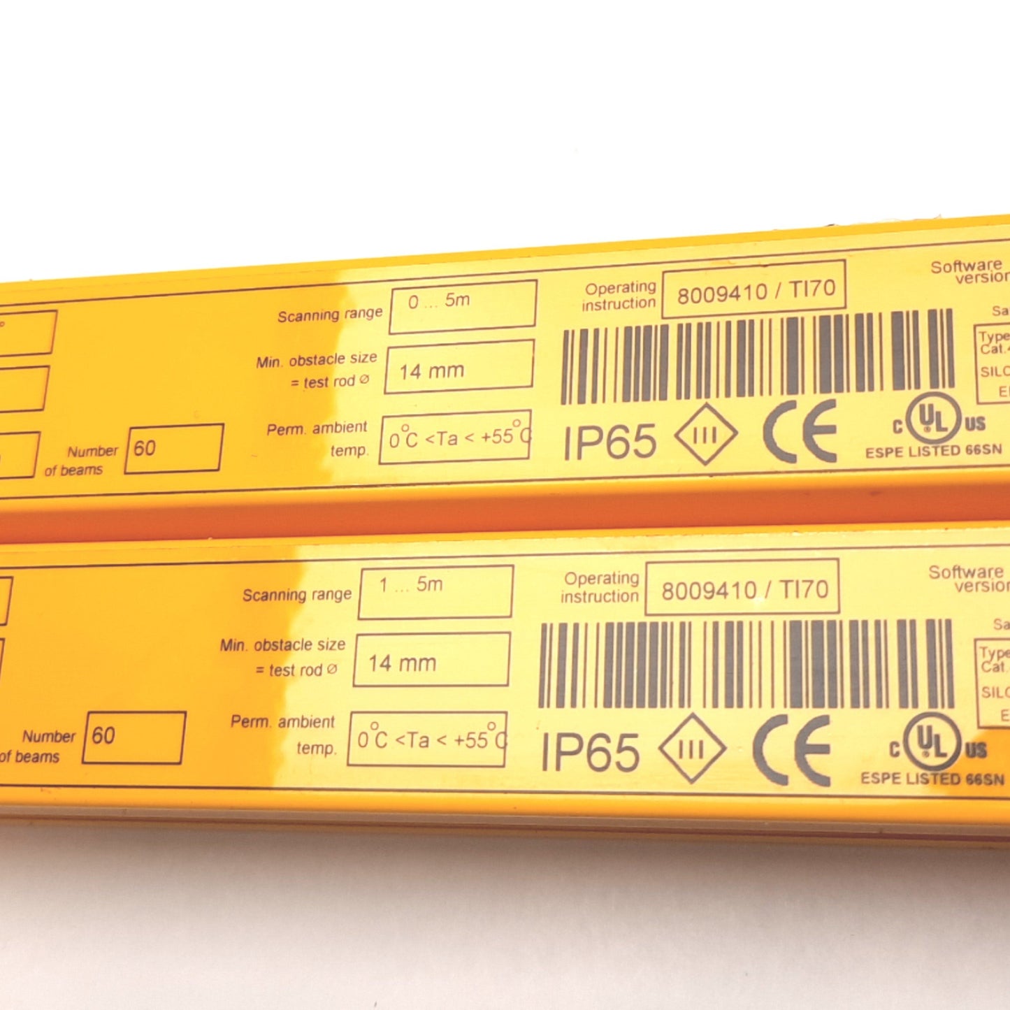 Used Sick C41E-0401BG300 C41S-0401AA300 Light Curtain Set, 24VDC, 450mm, Range: 5m
