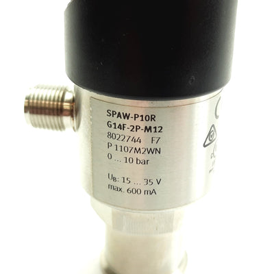 Used Festo SPAW-P10R-G14F-2P-M12 Pressure Sensor, 0-10 bar, 15-35VDC, 4-Pin M12, G1/4