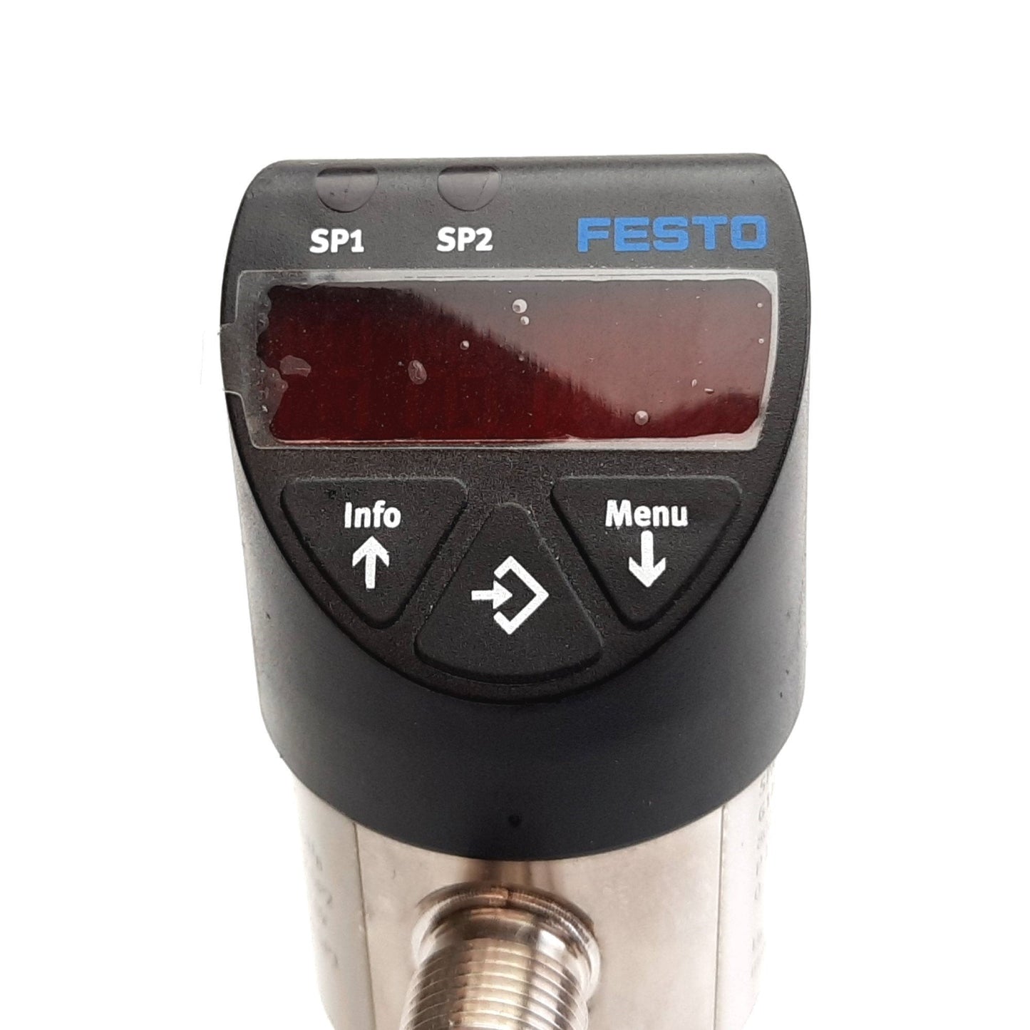 Used Festo SPAW-P10R-G14F-2P-M12 Pressure Sensor, 0-10 bar, 15-35VDC, 4-Pin M12, G1/4