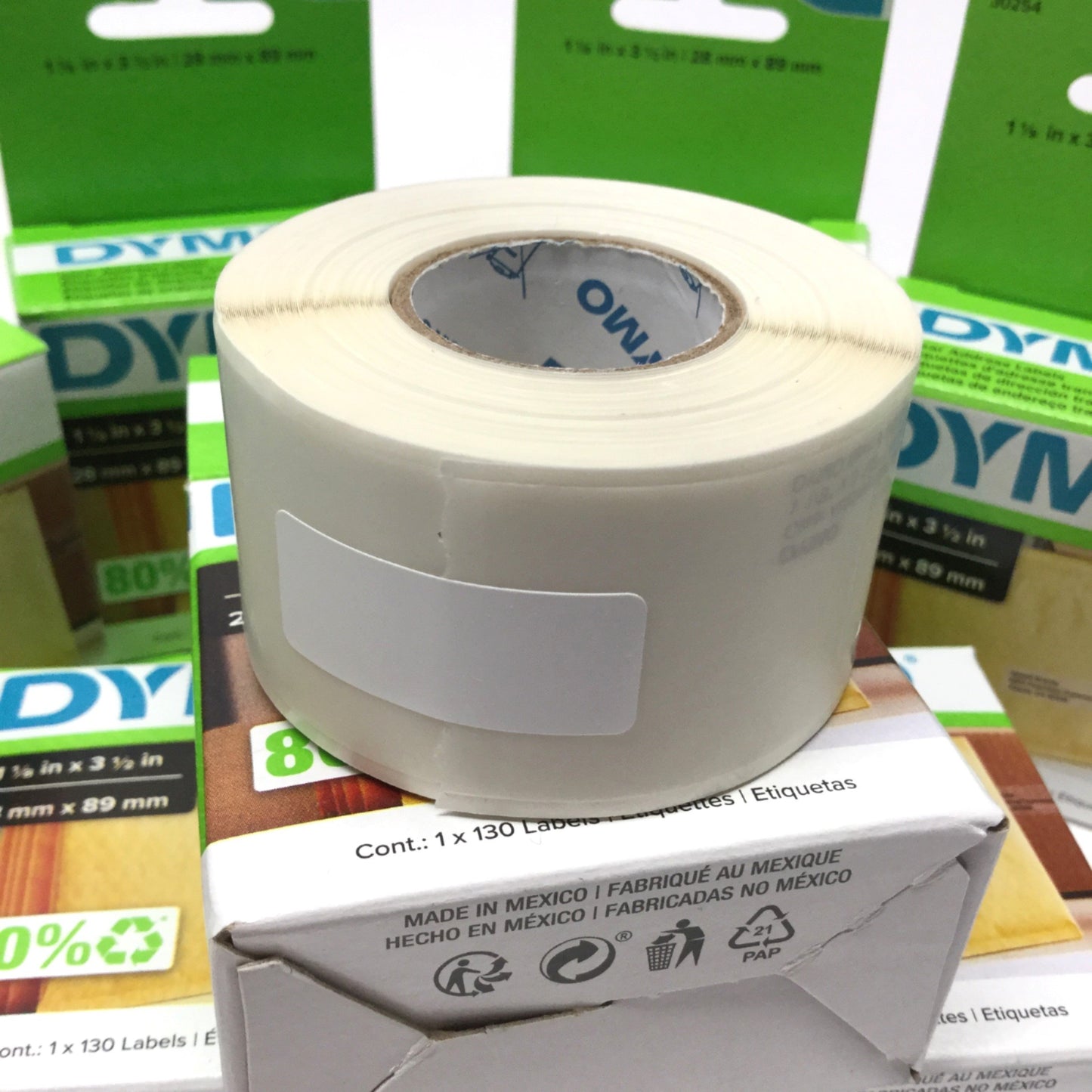 Used 9 Boxes of Dymo 30254 Thermal Clear Address Labels 130/Roll, 1-1/8" x 3-1/2"