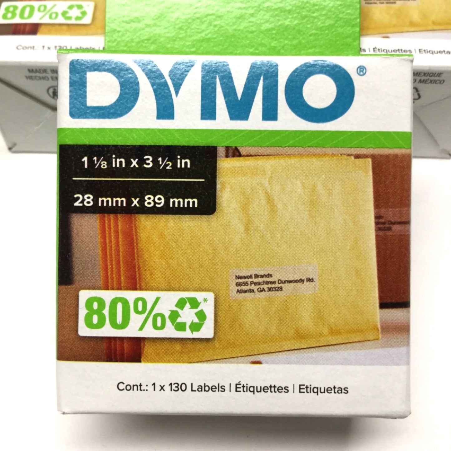 Used 9 Boxes of Dymo 30254 Thermal Clear Address Labels 130/Roll, 1-1/8" x 3-1/2"